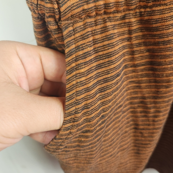 Prana Rust Striped Romper Organic Cotton Hemp Boho Casual Summer Hiking Medium - Picture 8 of 15